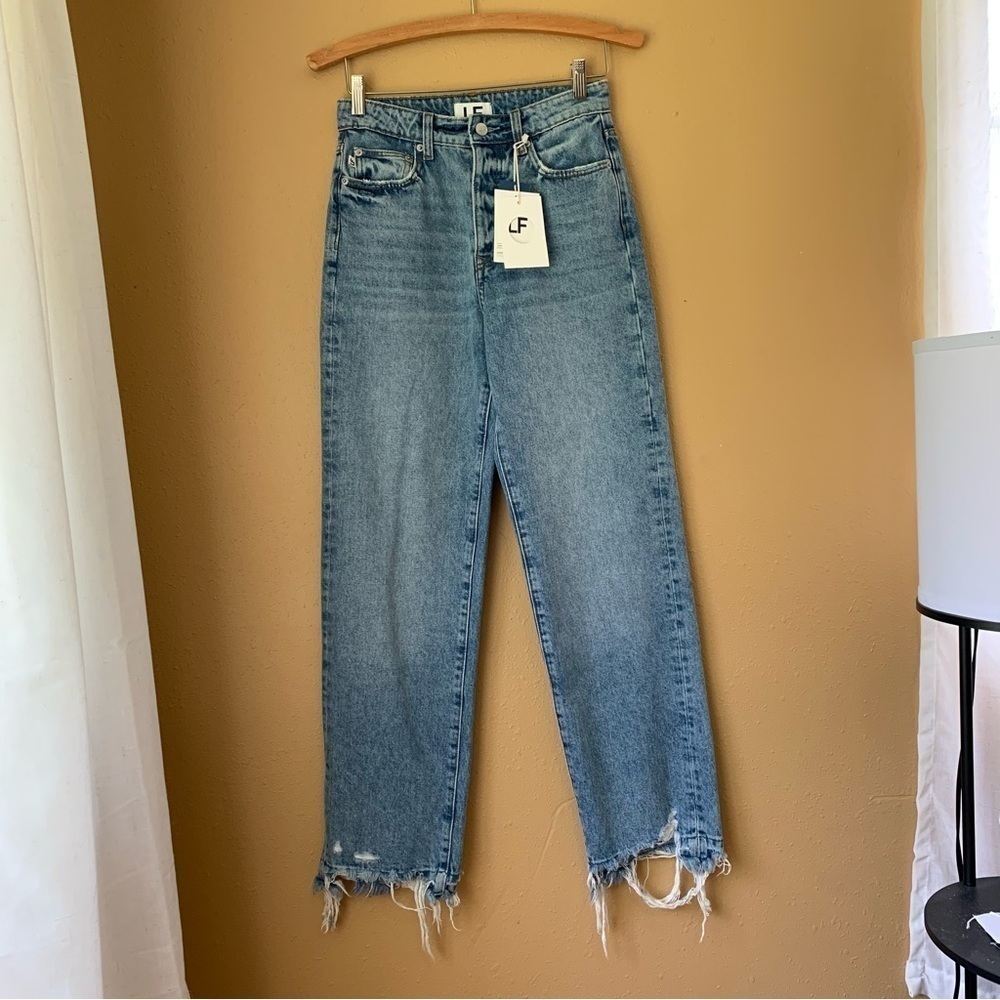 Lovers + Friends Ryan High Rise Rigid Loose Straight Jeans